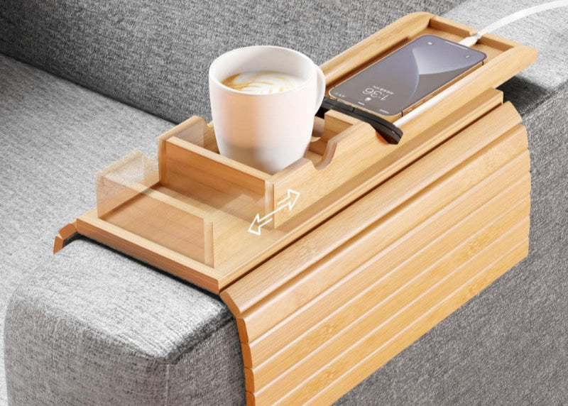 Bamboo Sofa Armrest Tray